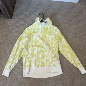 Chartreuse and white hoodie